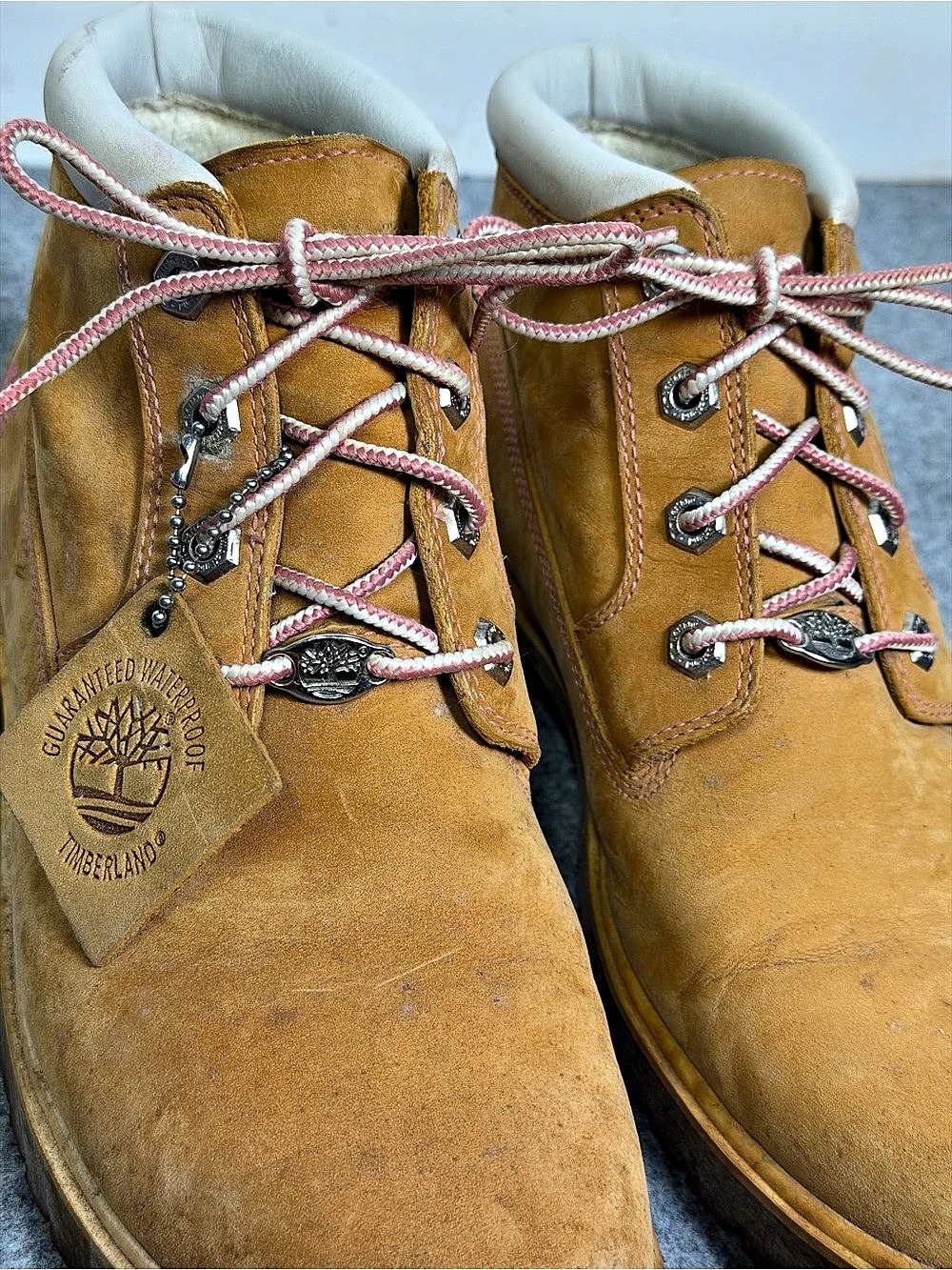 Timberland 6-Inch Nellie Chukka Heritage Boot waterproof Wheat Brown & Pink 8 M